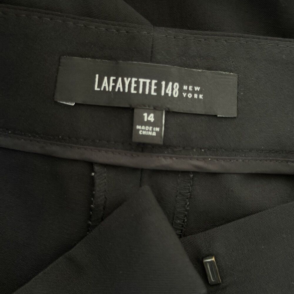 Lafayette 148 New York Womens Black Wool Blend Straight Leg Dress Pants Size 14 - Picture 3 of 7